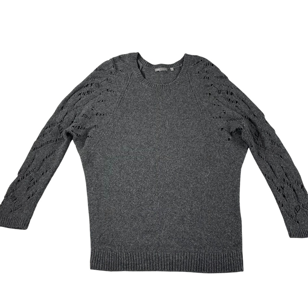 Vince Womens Sweater‎ Wool Camel Hair Blend Medium Gray Oversized Long Sleeve